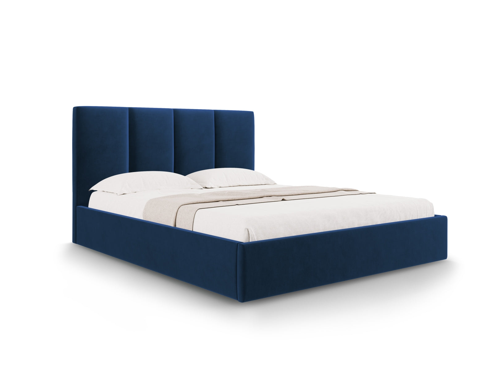 Pyla Velour Bett mit Stauraum und Headboard in Royal Blue präsentiert im Onlineshop von KAQTU Design AG. Bett ist von Micadoni
