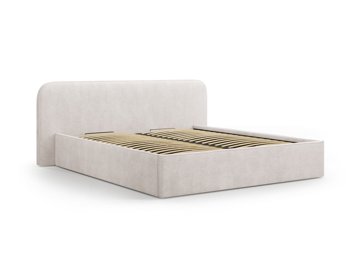 Elizabeth Bett mit Stauraum und Headboard 140cm in White-Babel präsentiert im Onlineshop von KAQTU Design AG. Bett ist von Micadoni