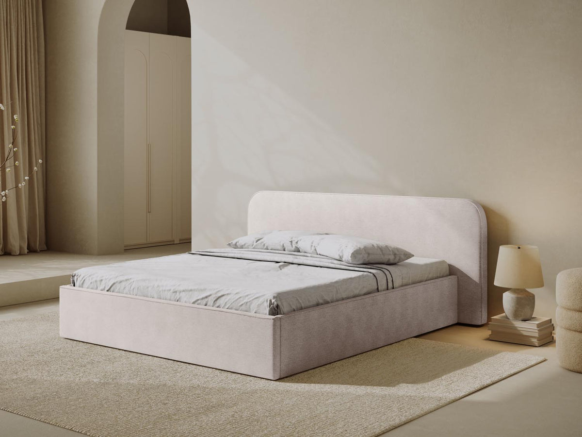Elizabeth Bett mit Stauraum und Headboard 140cm in White-Babel präsentiert im Onlineshop von KAQTU Design AG. Bett ist von Micadoni