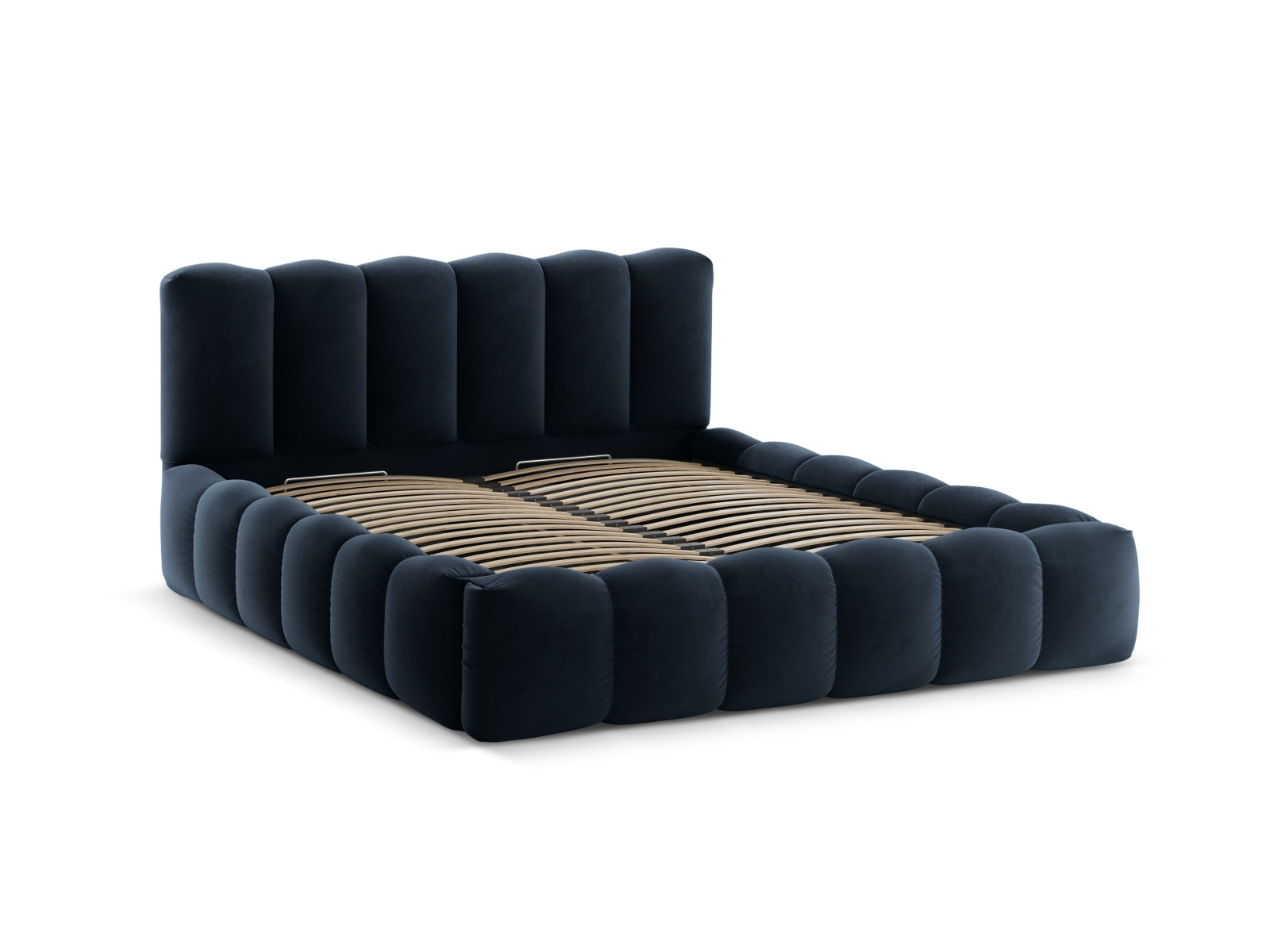 Erleben Sie das Lupine Velour Bett von Micadoni – ein elegantes Möbelstück mit Stauraum und komfortablem Headboard für Ihr Schlafzimmer!