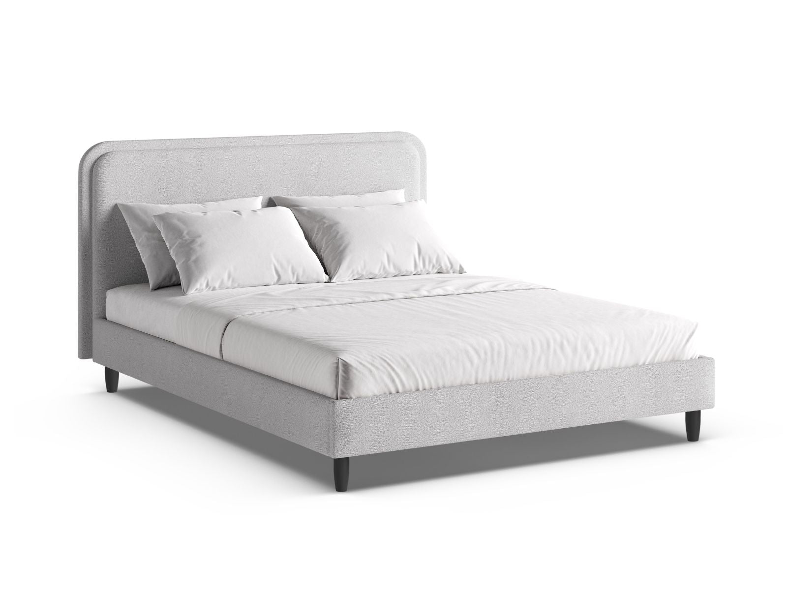 Aveline Bett mit Kopfteil 160cm in Light Grey-Baloo präsentiert im Onlineshop von KAQTU Design AG. Bett ist von Micadoni