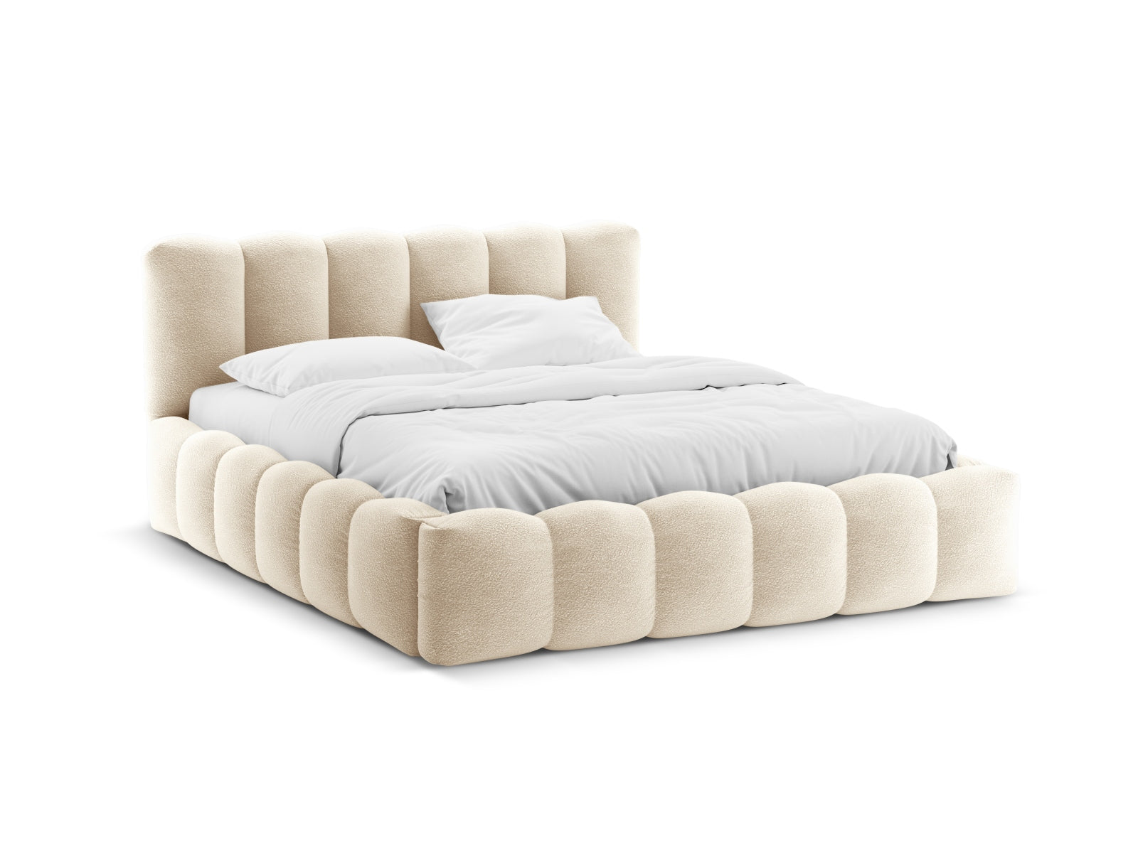Lupine Bett mit Stauraum und Headboard 186cm in Beige präsentiert im Onlineshop von KAQTU Design AG. Bett ist von Micadoni