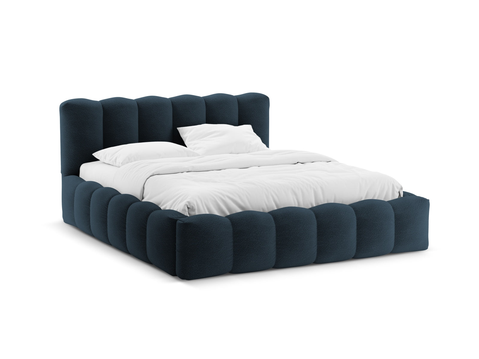 Lupine Bett mit Stauraum und Headboard 186cm in Dark Blue präsentiert im Onlineshop von KAQTU Design AG. Bett ist von Micadoni