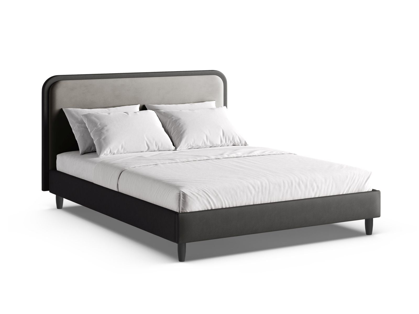 Aveline Bett mit Kopfteil 160cm in Dark Grey, Dark Grey-Magic Velvet,Vega präsentiert im Onlineshop von KAQTU Design AG. Bett ist von Micadoni