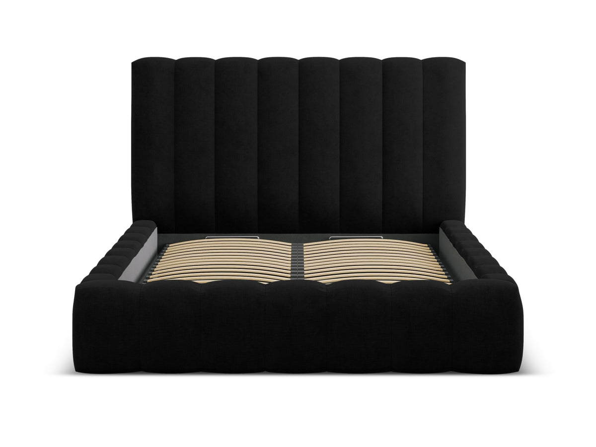 Kelp Bett mit Stauraum und Headboard 160cm in Black-Moly präsentiert im Onlineshop von KAQTU Design AG. Bett ist von Micadoni