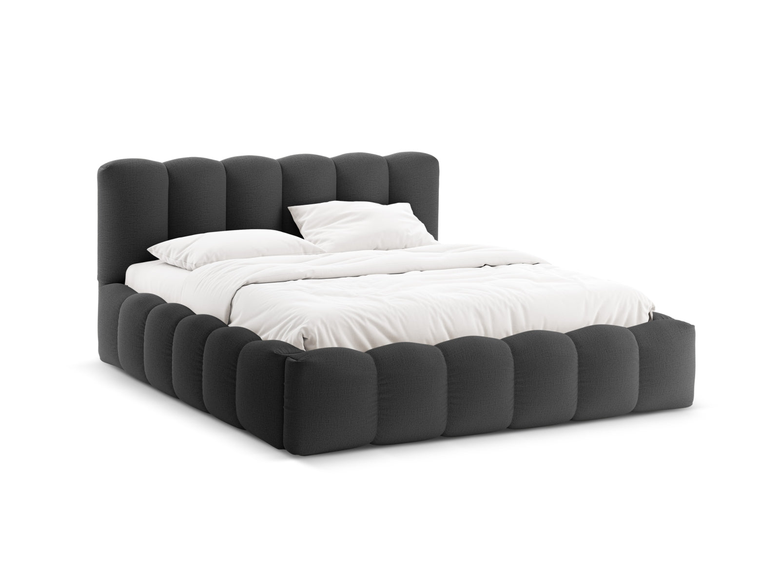 Lupine Bett mit Stauraum und Headboard 160cm in Anthracite-Moly präsentiert im Onlineshop von KAQTU Design AG. Bett ist von Micadoni