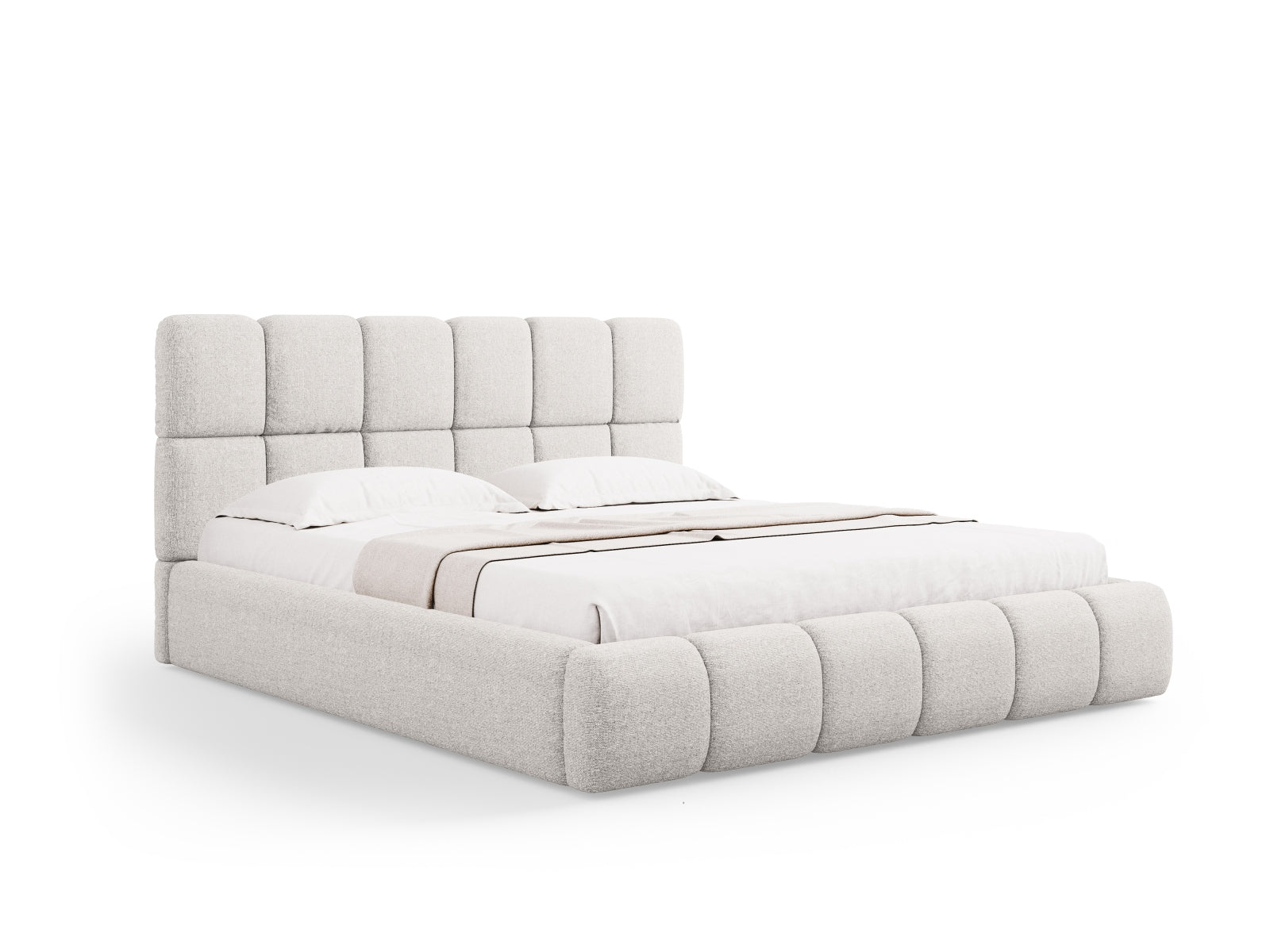 Bellis Bett mit Stauraum und Headboard 180cm in Light Grey präsentiert im Onlineshop von KAQTU Design AG. Bett ist von Micadoni