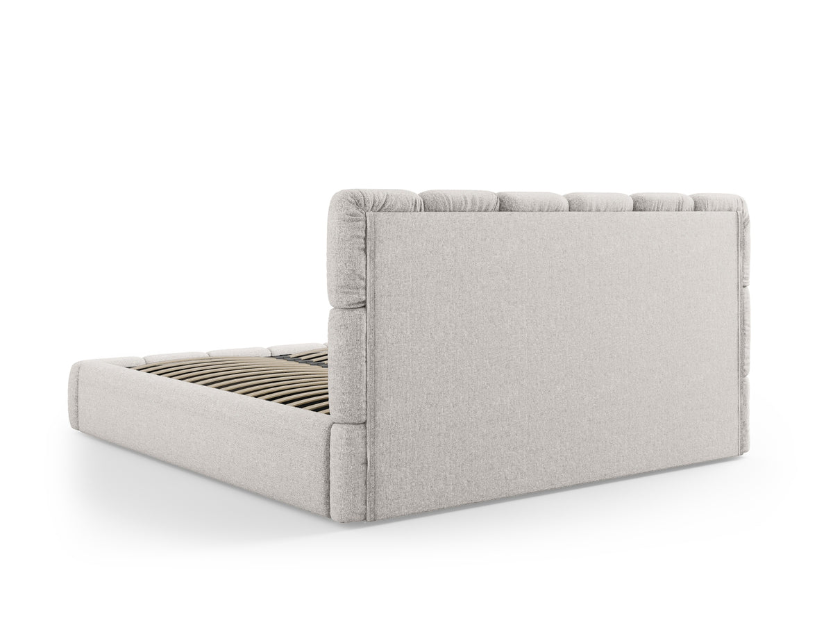 Bellis Bett mit Stauraum und Headboard 160cm in Light Grey-Haga präsentiert im Onlineshop von KAQTU Design AG. Bett ist von Micadoni