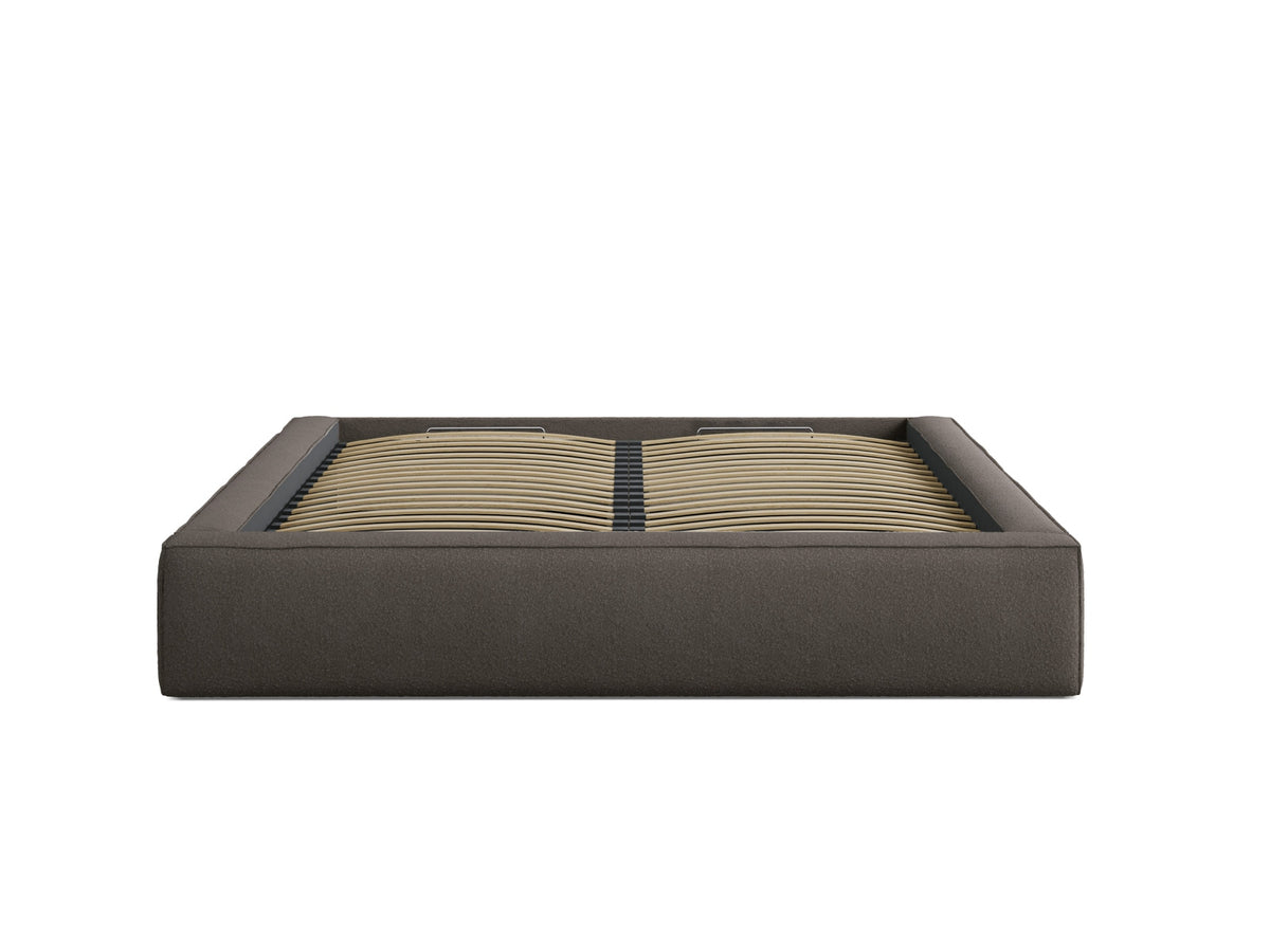 Susan Bett mit Stauraum 160cm in Grey Brown-LEGEND präsentiert im Onlineshop von KAQTU Design AG. Bett ist von Micadoni