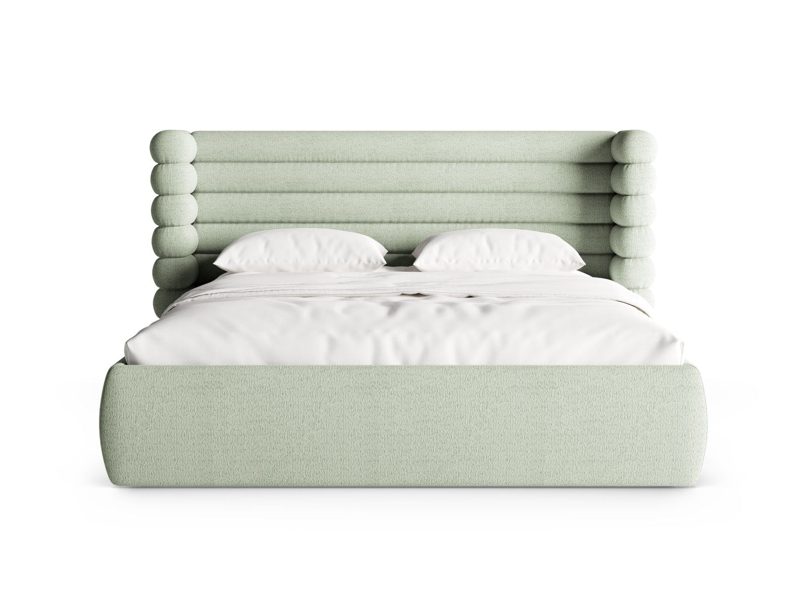 Stylisches Mount Bett in Mint-CORAL mit praktischem Stauraum und elegantem Kopfteil, ideal für moderne Schlafzimmer.