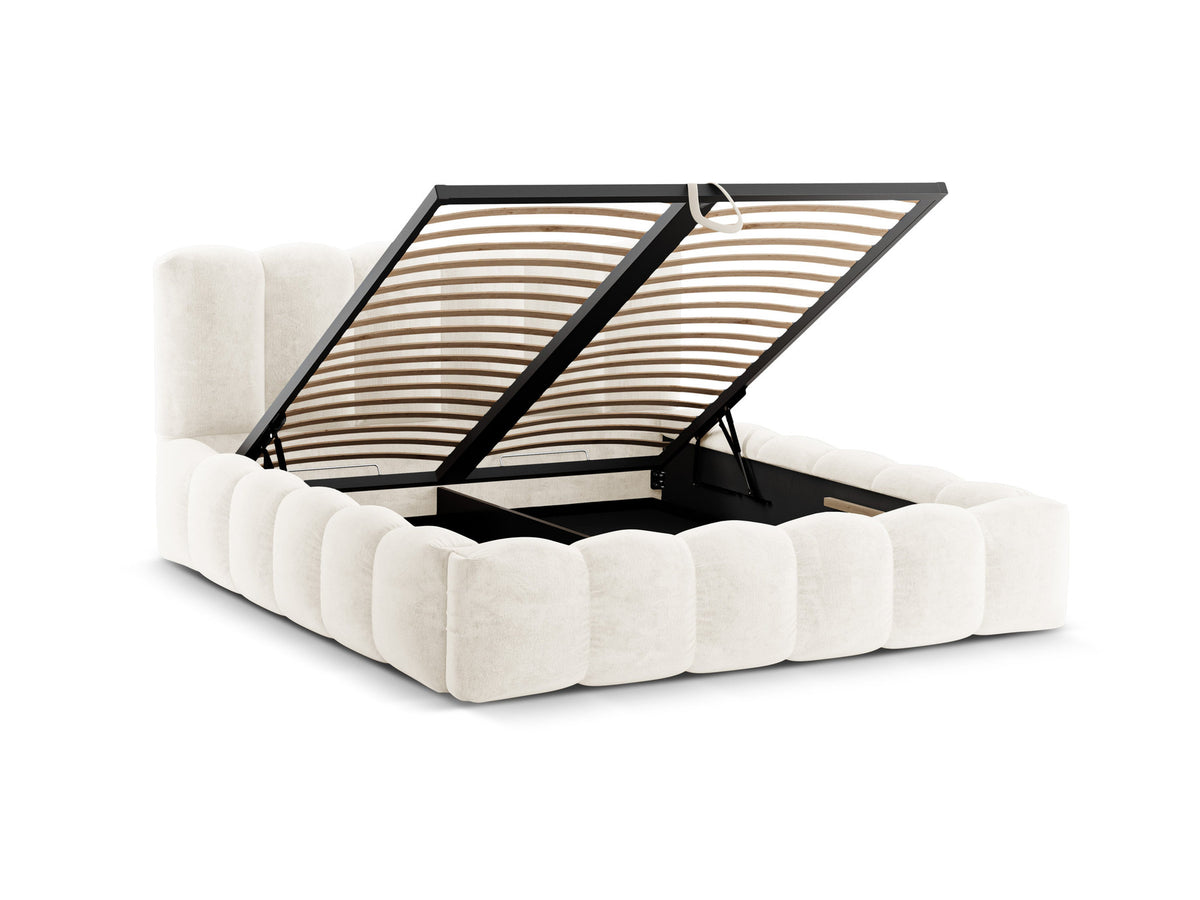 Lupine Bett mit Stauraum und Headboard 160cm in Light Beige-Loris präsentiert im Onlineshop von KAQTU Design AG. Bett ist von Micadoni