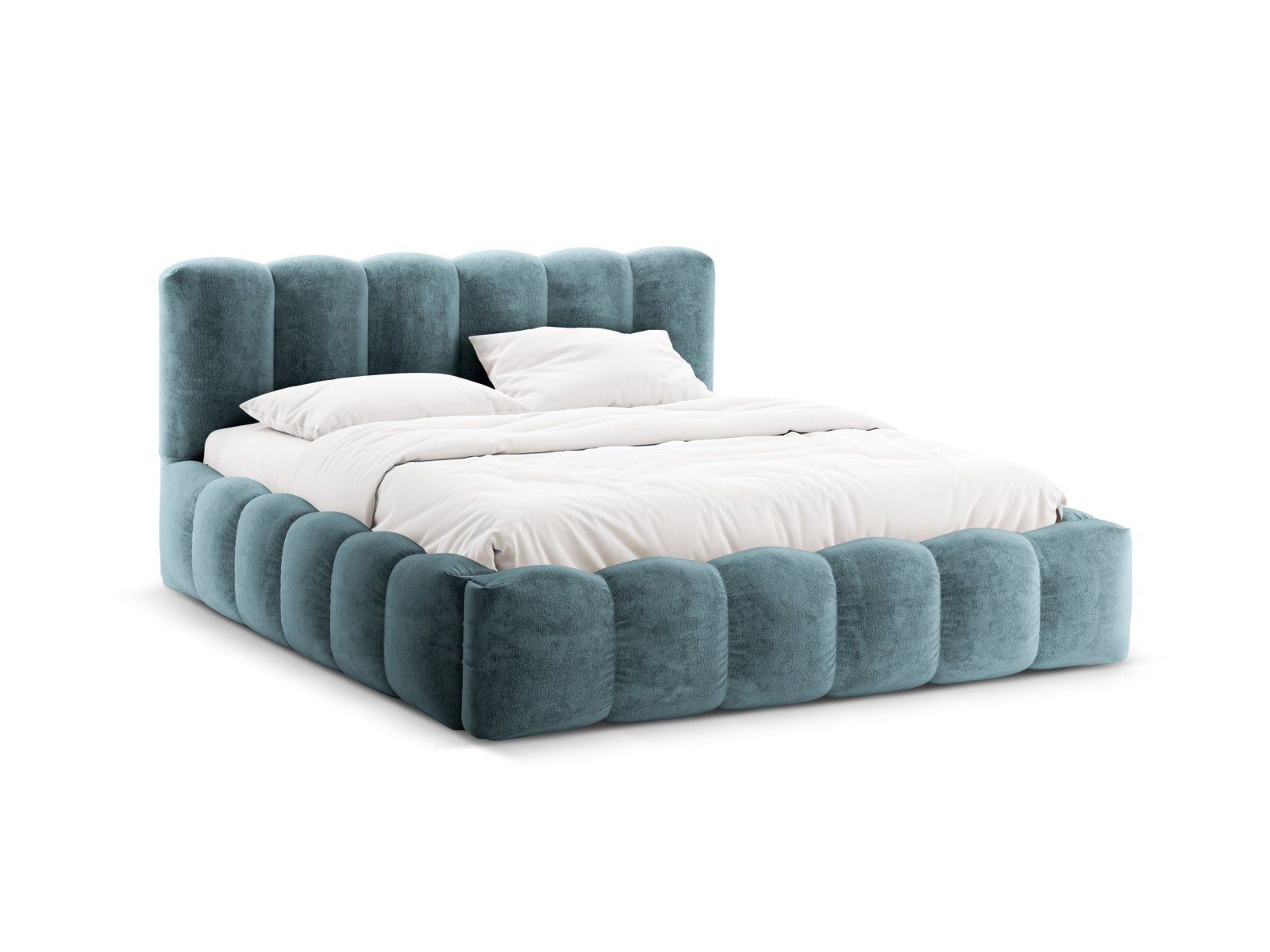 Lupine Bett mit Stauraum und Headboard 186cm in Blue Jeans präsentiert im Onlineshop von KAQTU Design AG. Bett ist von Micadoni