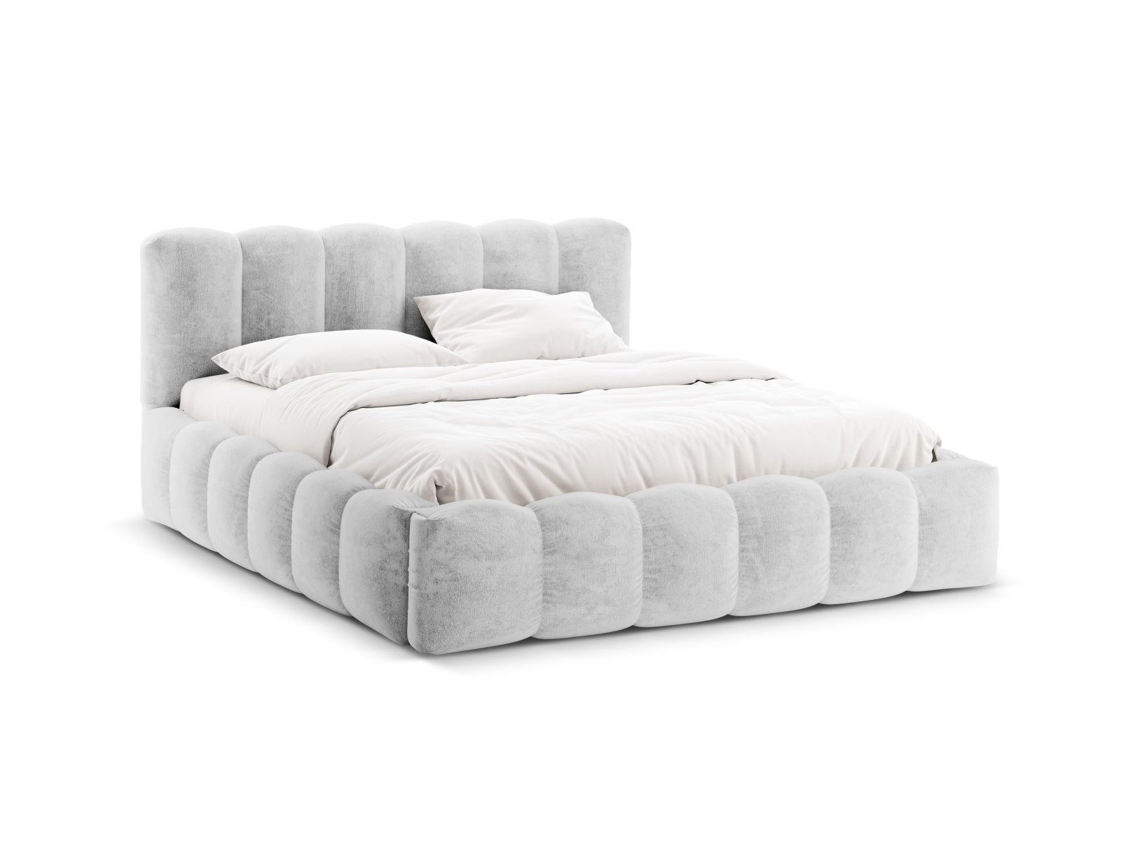 Lupine Bett mit Stauraum und Headboard 186cm in Silver präsentiert im Onlineshop von KAQTU Design AG. Bett ist von Micadoni