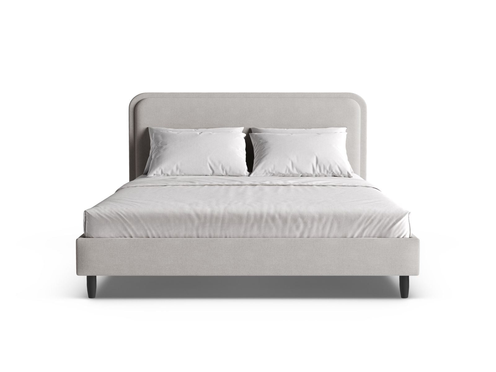 Elegantes Aveline Bett mit 160 cm Kopfteil in Dunkelgrau, stilvoll und modern, ideal für jedes Schlafzimmer. Von Micadoni.
