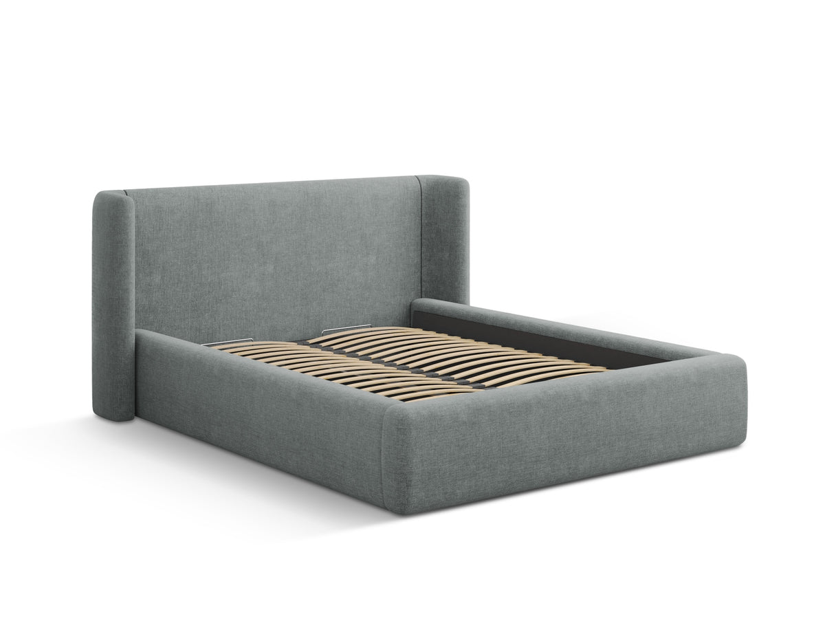 Jolene Bett mit Stauraum und Headboard 160cm in Dark Grey-Wind präsentiert im Onlineshop von KAQTU Design AG. Bett ist von Micadoni