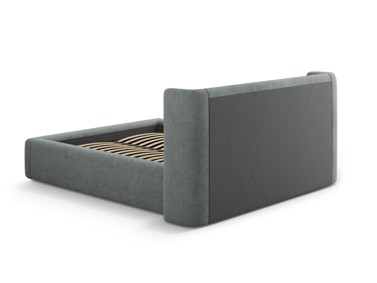 Jolene Bett mit Stauraum und Headboard 160cm in Dark Grey-Wind präsentiert im Onlineshop von KAQTU Design AG. Bett ist von Micadoni