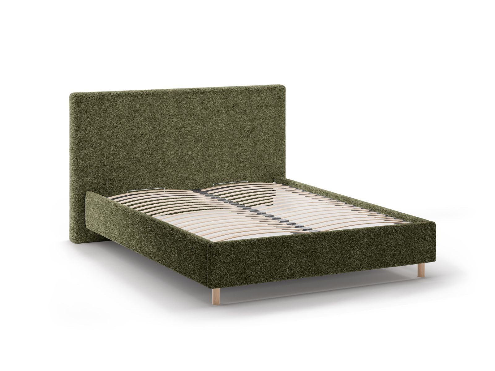 Elegantes Eloise Bett in 160 cm Breite, ausgestattet mit praktischem Stauraum und einem modernen Kopfteil in Green-Rolf für stilvolle Schlafzimmer.