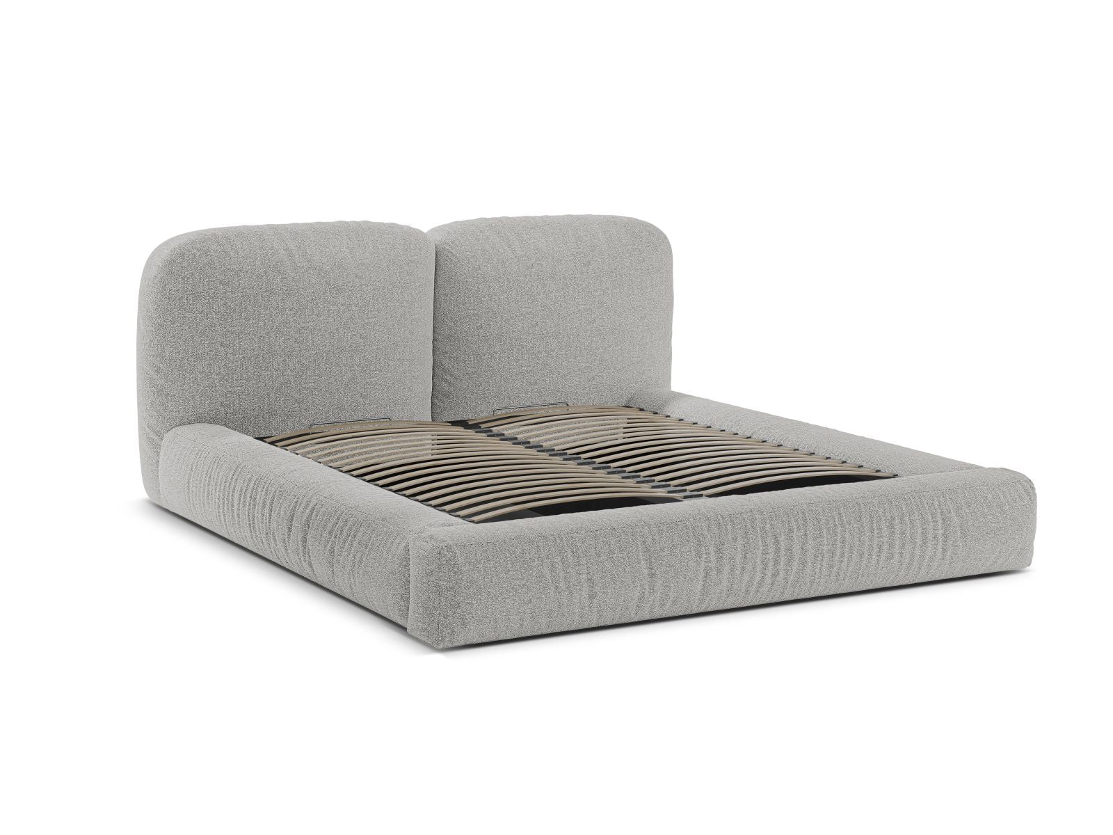 Elegantes Martina Bett mit 160 cm Breite, ausgestattet mit praktischem Stauraum und einem stilvollen Kopfteil in Silver-Monet, ideal für jedes Schlafzimmer.