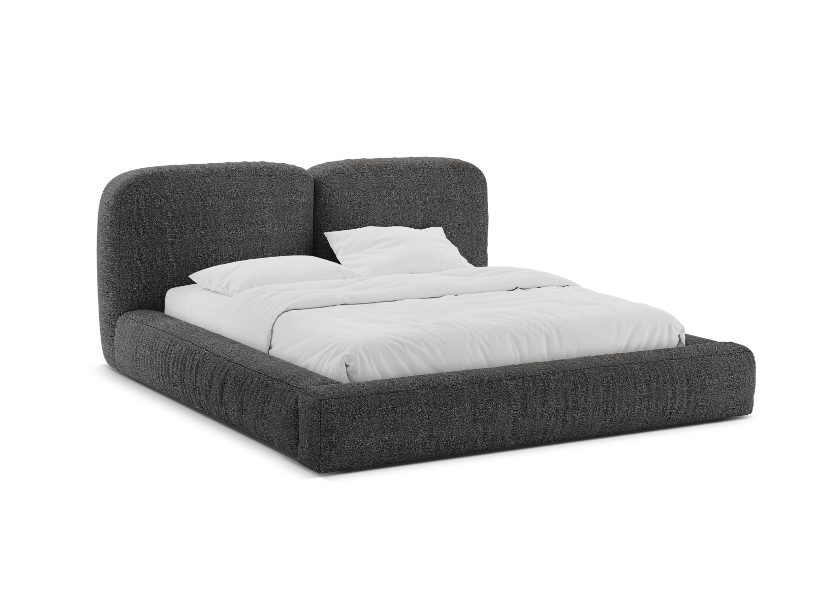 Martina Bett mit Stauraum mit Kopfteil 160cm in Anthracite-Monet präsentiert im Onlineshop von KAQTU Design AG. Bett ist von Micadoni