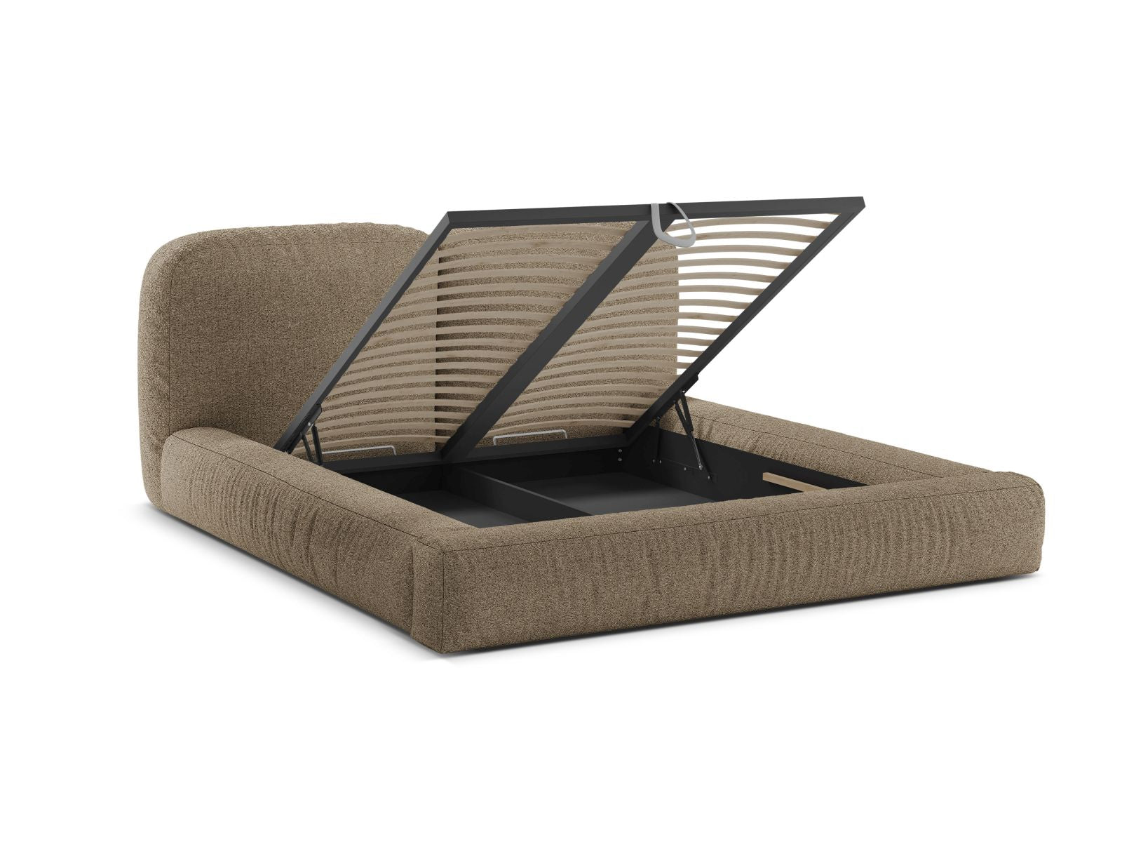 Modernes Martina Bett in 160 cm Breite, bietet cleveren Stauraum und ein ansprechendes Kopfteil in elegantem Cappuccino-Design.