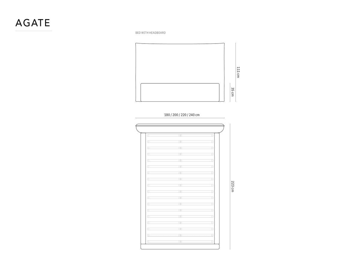 Kaelle Bett mit Stauraum und Headboard 160cm in Royal Blue-Bluvel präsentiert im Onlineshop von KAQTU Design AG. Bett ist von Micadoni