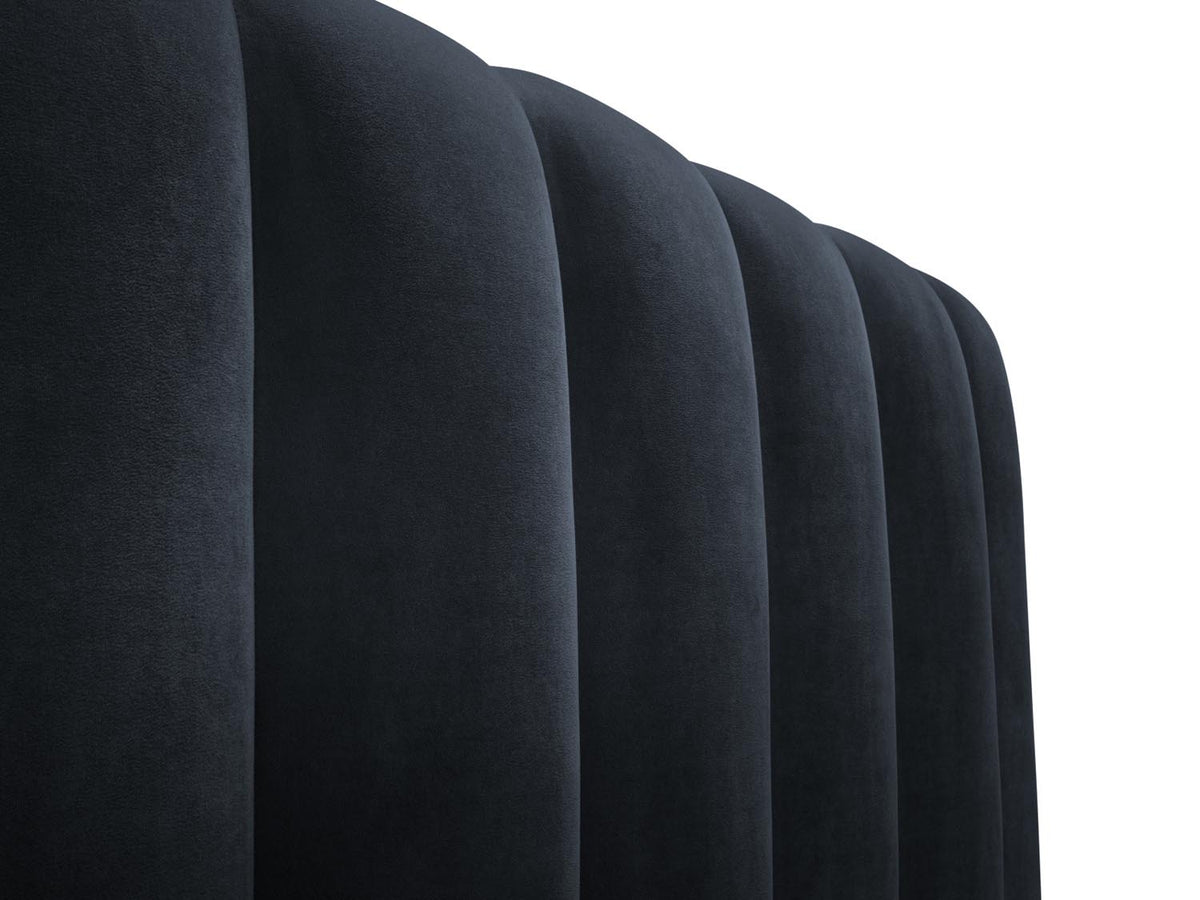 Kelp Bett mit Stauraum und Headboard 160cm in Dark Blue-Bluvel präsentiert im Onlineshop von KAQTU Design AG. Bett ist von Micadoni
