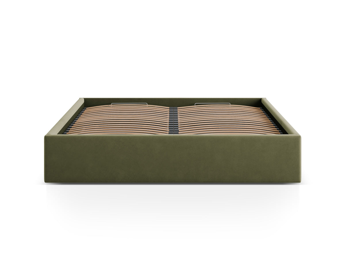 Susan Bett mit Stauraum 160cm in Green-Bluvel präsentiert im Onlineshop von KAQTU Design AG. Bett ist von Micadoni