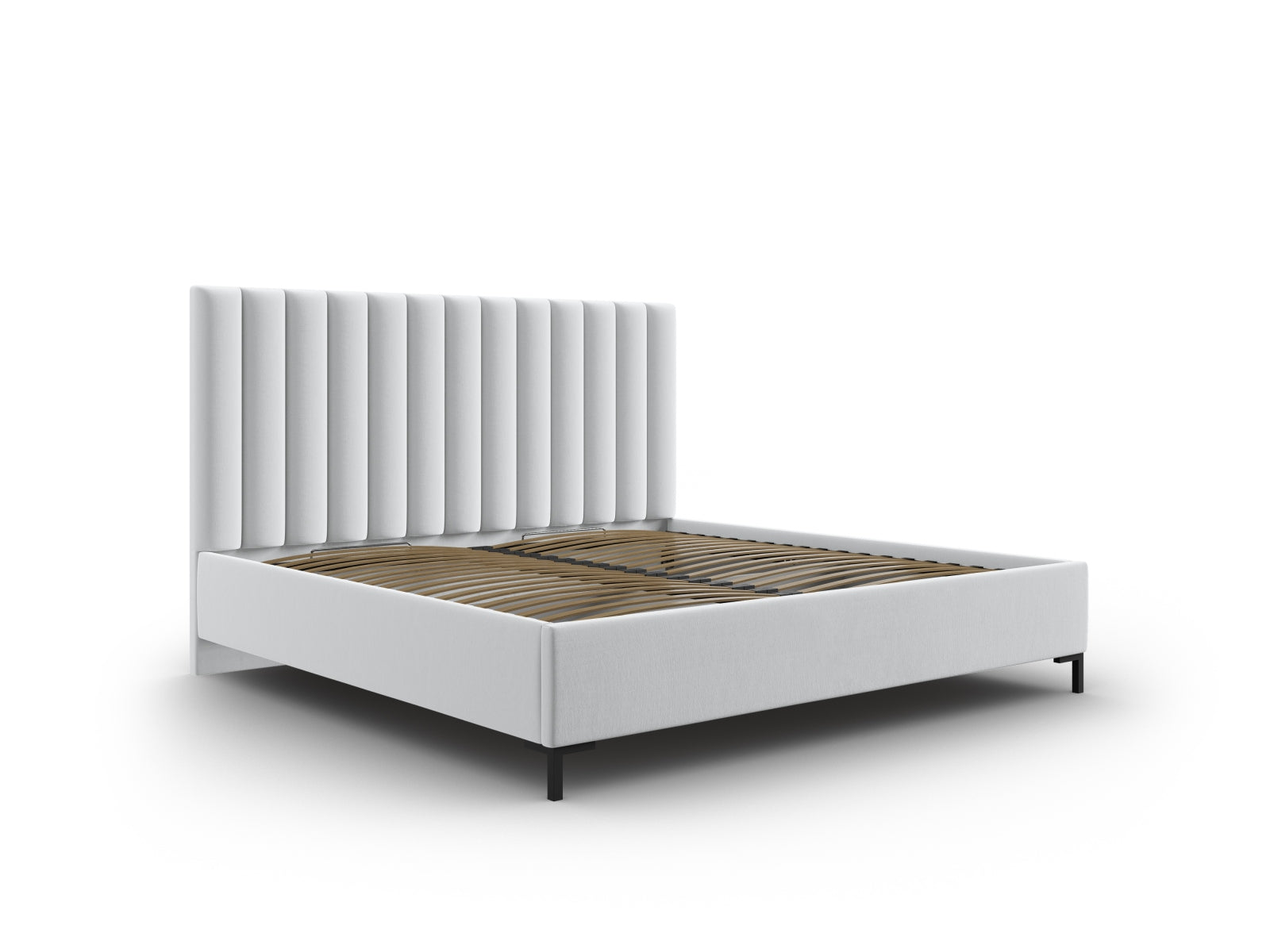 Entdecken Sie das stilvolle Allison Bett von Micadoni – ein modernes Velourbett mit cleverem Stauraum und elegantem Kopfteil für Ihr Schlafzimmer.