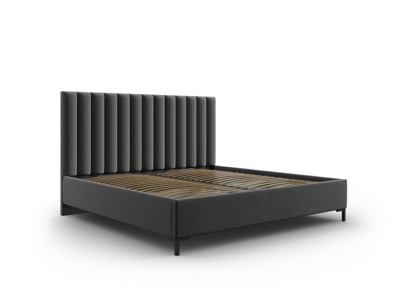 Entdecken Sie das stilvolle Allison Bett von Micadoni – ein modernes Velourbett mit cleverem Stauraum und elegantem Kopfteil für Ihr Schlafzimmer.