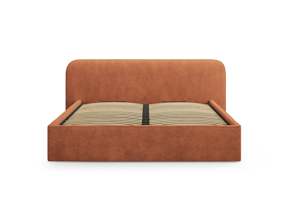 Elizabeth Bett mit Stauraum und Headboard 160cm in Red-Babel präsentiert im Onlineshop von KAQTU Design AG. Bett ist von Micadoni