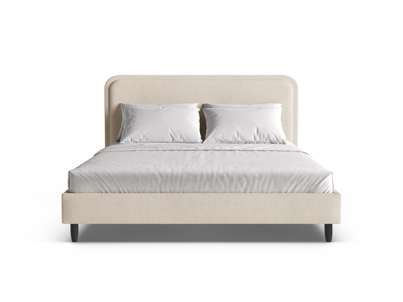 Elegantes Aveline Bett mit 180 cm Kopfteil in stilvollem Beige-Baloo, ideal für moderne Schlafzimmer, von Micadoni.
