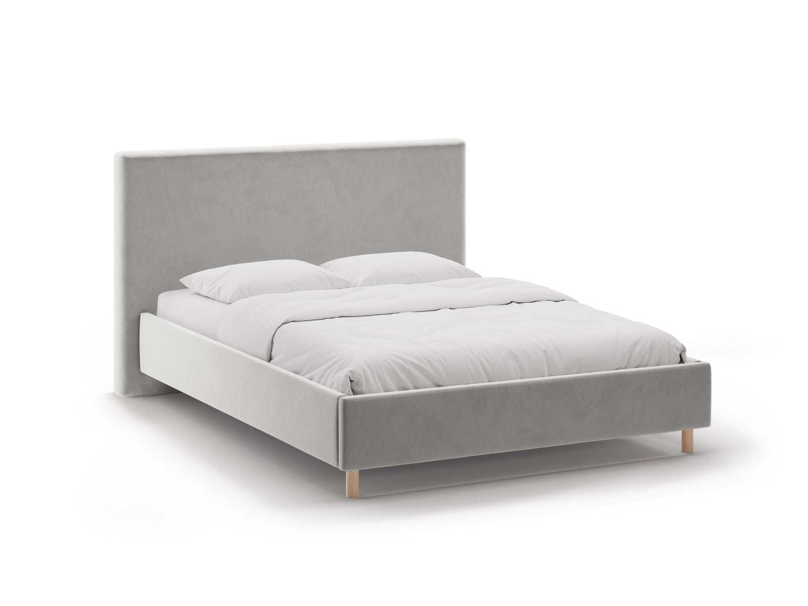 Eloise Bett mit Stauraum mit Kopfteil 180cm in Light Grey-Magic Velvet präsentiert im Onlineshop von KAQTU Design AG. Bett ist von Micadoni