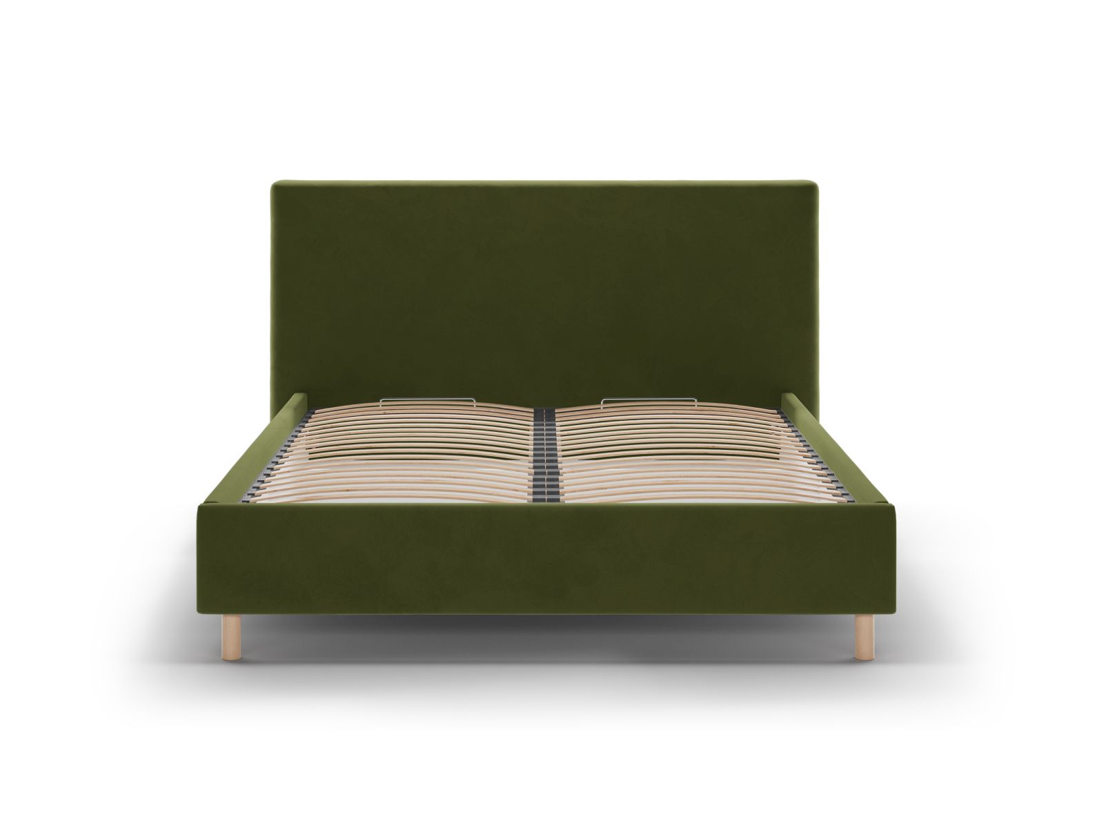 Elegantes Eloise Bett in Army Green-Magic Velvet mit praktischem Stauraum und stilvollem Kopfteil, ideal für jedes Schlafzimmer.