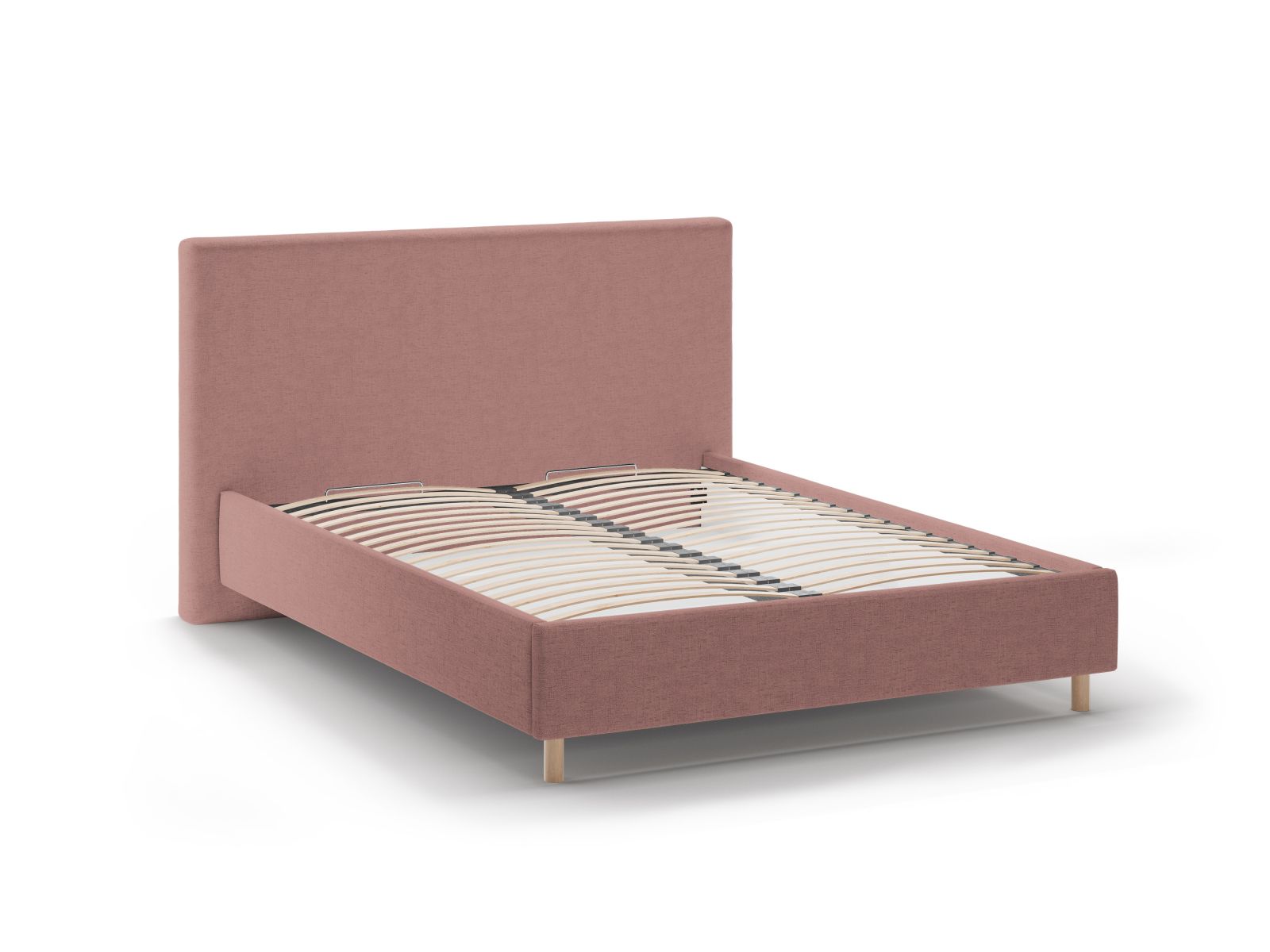 Elegantes Eloise Bett in zartem Dunkelrosa, ideal für modernen Wohnstil, bietet zusätzlichen Stauraum und ein geschmackvolles Kopfteil.
