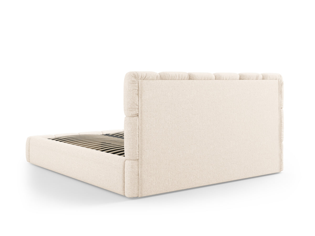 Bellis Bett mit Stauraum und Headboard 180cm in Light Beige-Haga präsentiert im Onlineshop von KAQTU Design AG. Bett ist von Micadoni