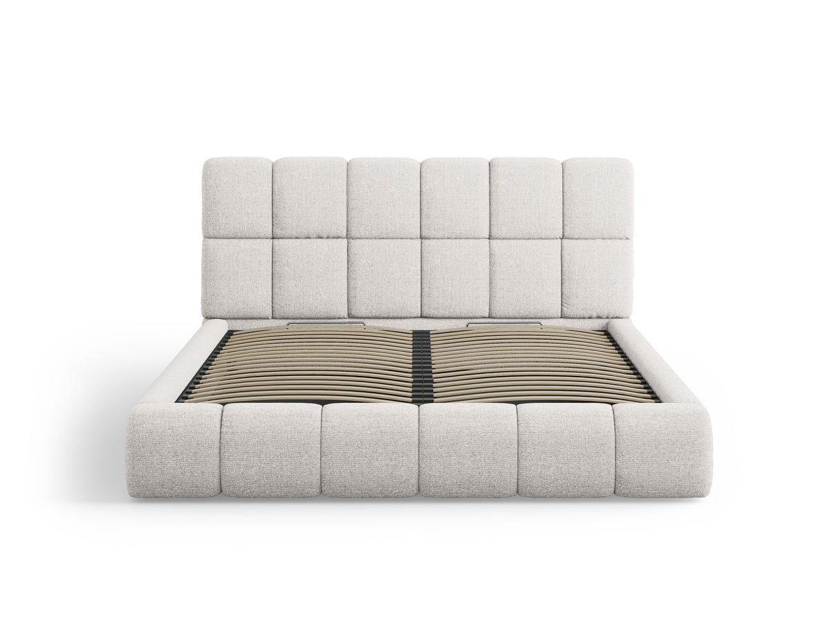 Bellis Bett mit Stauraum und Headboard 180cm in Light Grey-Haga präsentiert im Onlineshop von KAQTU Design AG. Bett ist von Micadoni