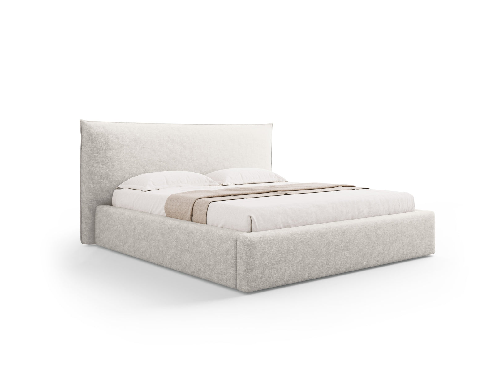 Kaelle Bett mit Stauraum und Headboard 220cm in Light Beige präsentiert im Onlineshop von KAQTU Design AG. Bett ist von Micadoni