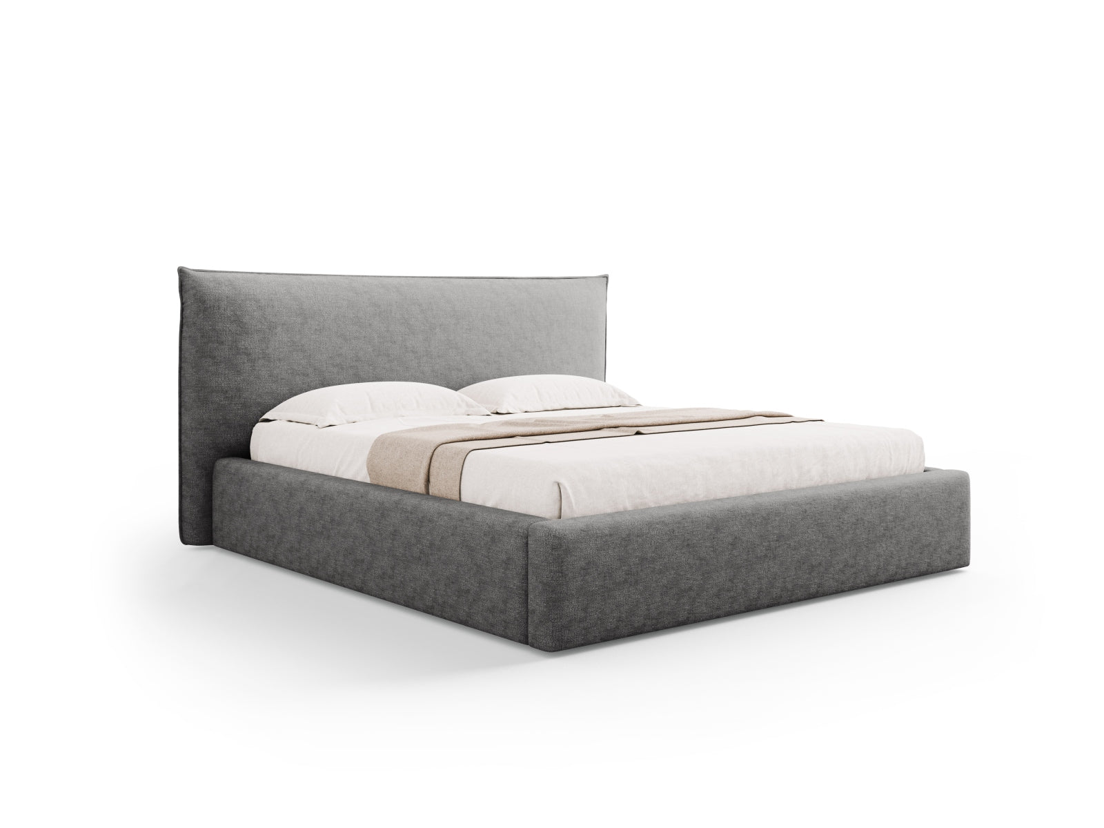 Kaelle Bett mit Stauraum und Headboard 220cm in Silver präsentiert im Onlineshop von KAQTU Design AG. Bett ist von Micadoni