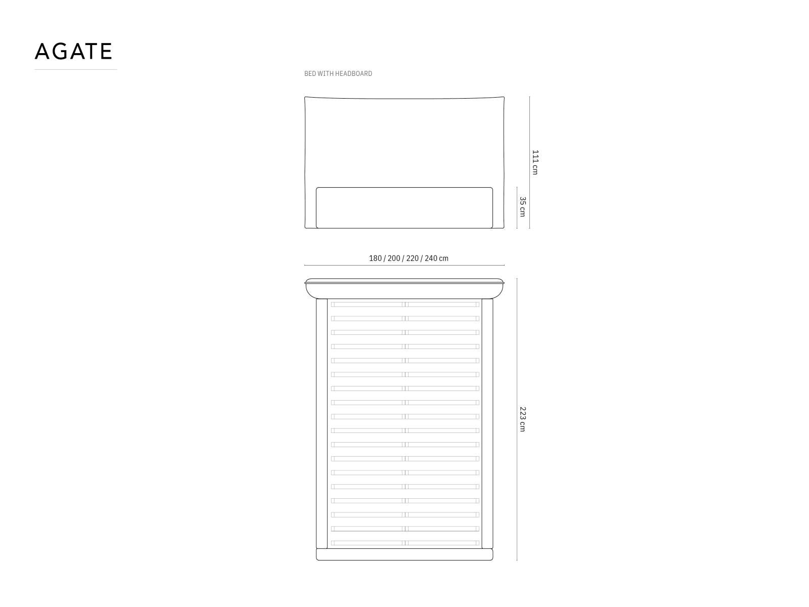 Elegantes Kaelle Bett mit 180 cm Breite, integriertem Stauraum und stilvollem Kopfteil in Silber, ideal für moderne Schlafzimmer.