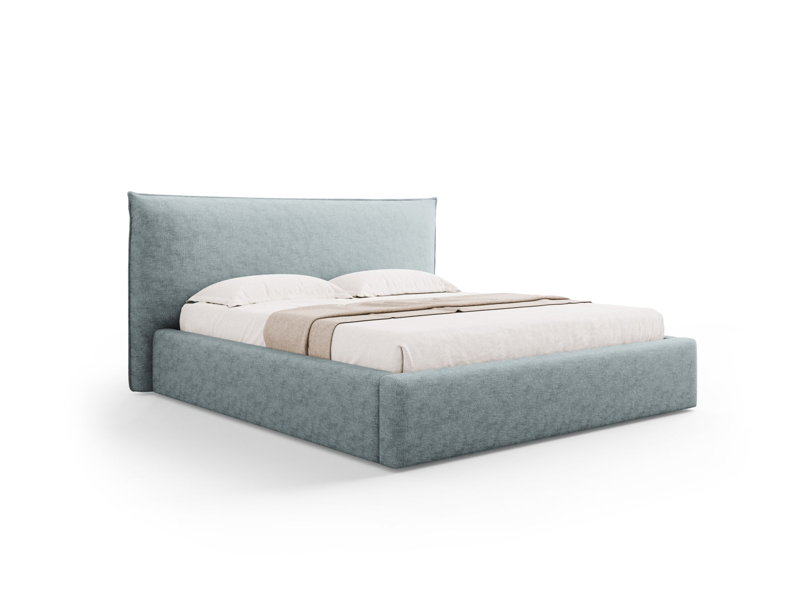 Kaelle Bett mit Stauraum und Headboard 220cm in Light Blue präsentiert im Onlineshop von KAQTU Design AG. Bett ist von Micadoni