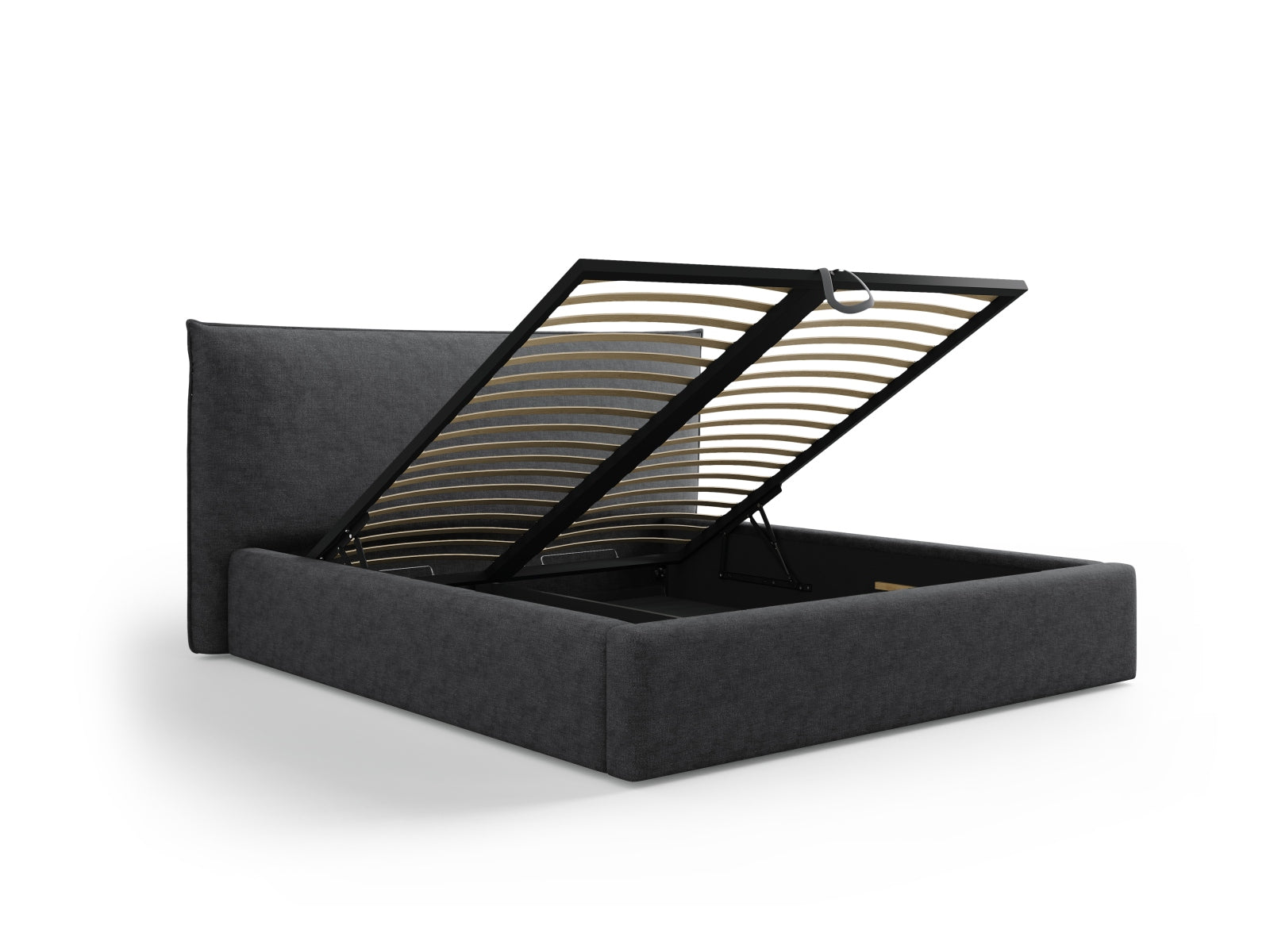 Entdecken Sie das stilvolle Kaelle Bett von Micadoni mit 220 cm Liegefläche, integriertem Stauraum und einem komfortablen Headboard für Ihr modernes Schlafzimmer.