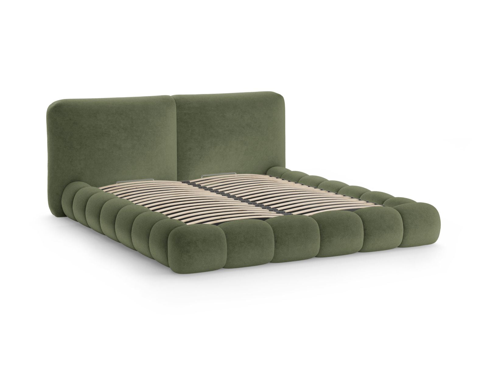 Elegantes Solange Bett mit 180 cm Kopfteil und praktischem Stauraum, ideal für ein stilvolles und funktionales Schlafzimmer.