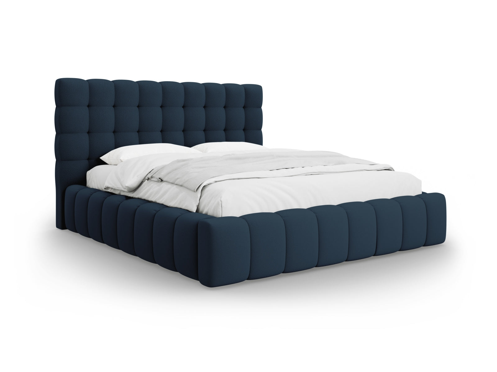 Mamaia Bett mit Stauraum und Headboard 180cm in Blue/Schwarz-Neve präsentiert im Onlineshop von KAQTU Design AG. Bett ist von Micadoni