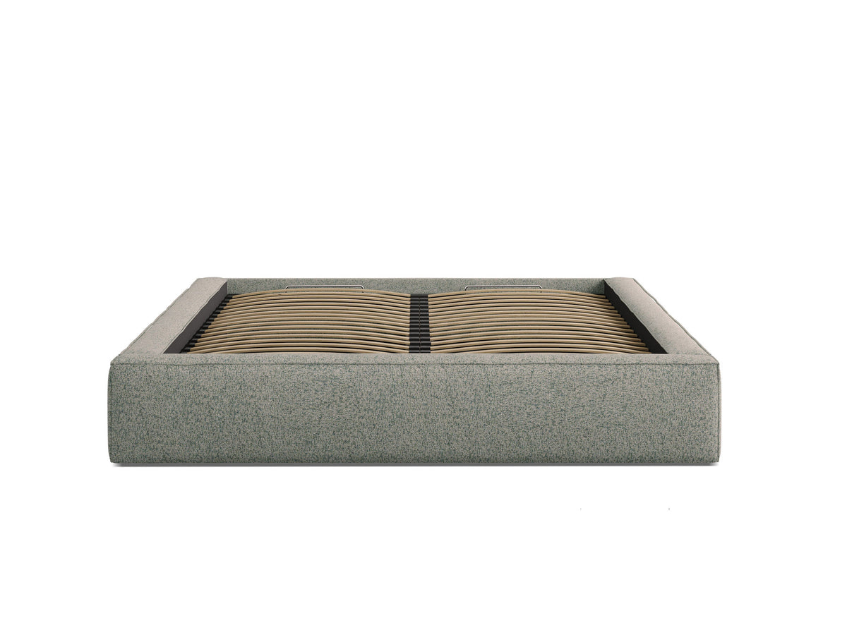 Susan Bett mit Stauraum 180cm in Moss Green Melange-Puente präsentiert im Onlineshop von KAQTU Design AG. Bett ist von Micadoni