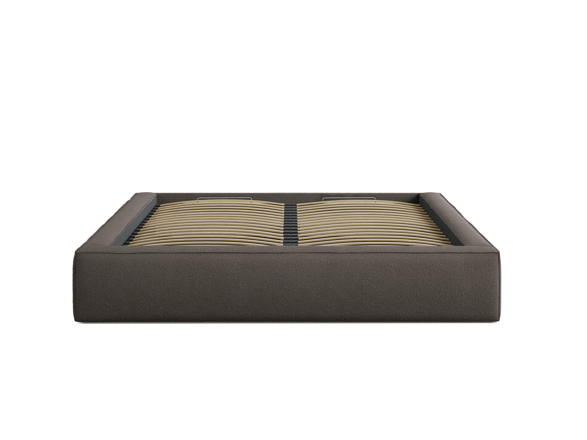 Susan Bett mit Stauraum 180cm in Grey Brown-LEGEND präsentiert im Onlineshop von KAQTU Design AG. Bett ist von Micadoni