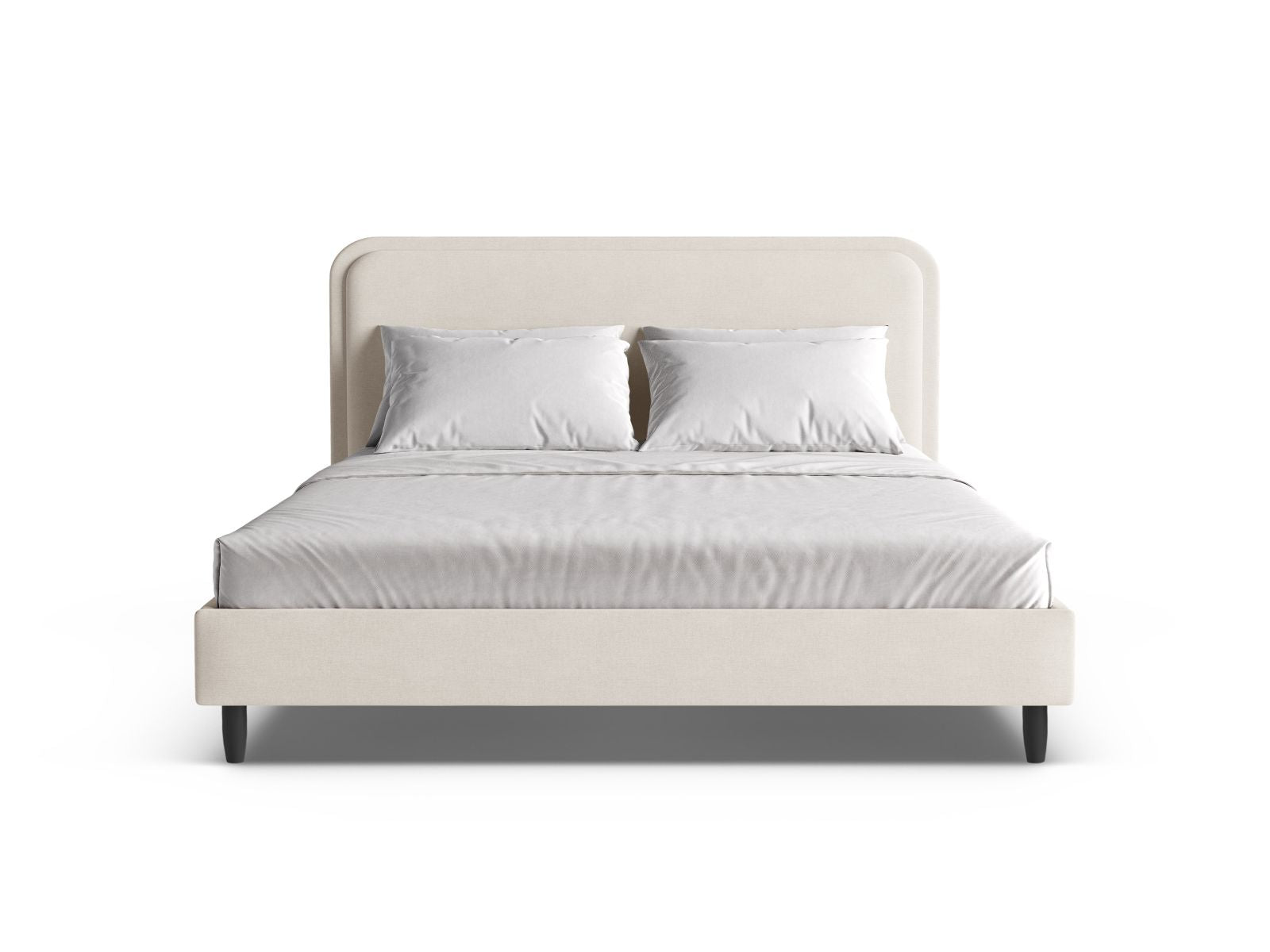 Elegantes Aveline Bett mit 180 cm Kopfteil in Ivory-Wind, stilvoll und modern, ideal für jedes Schlafzimmer. Von Micadoni.