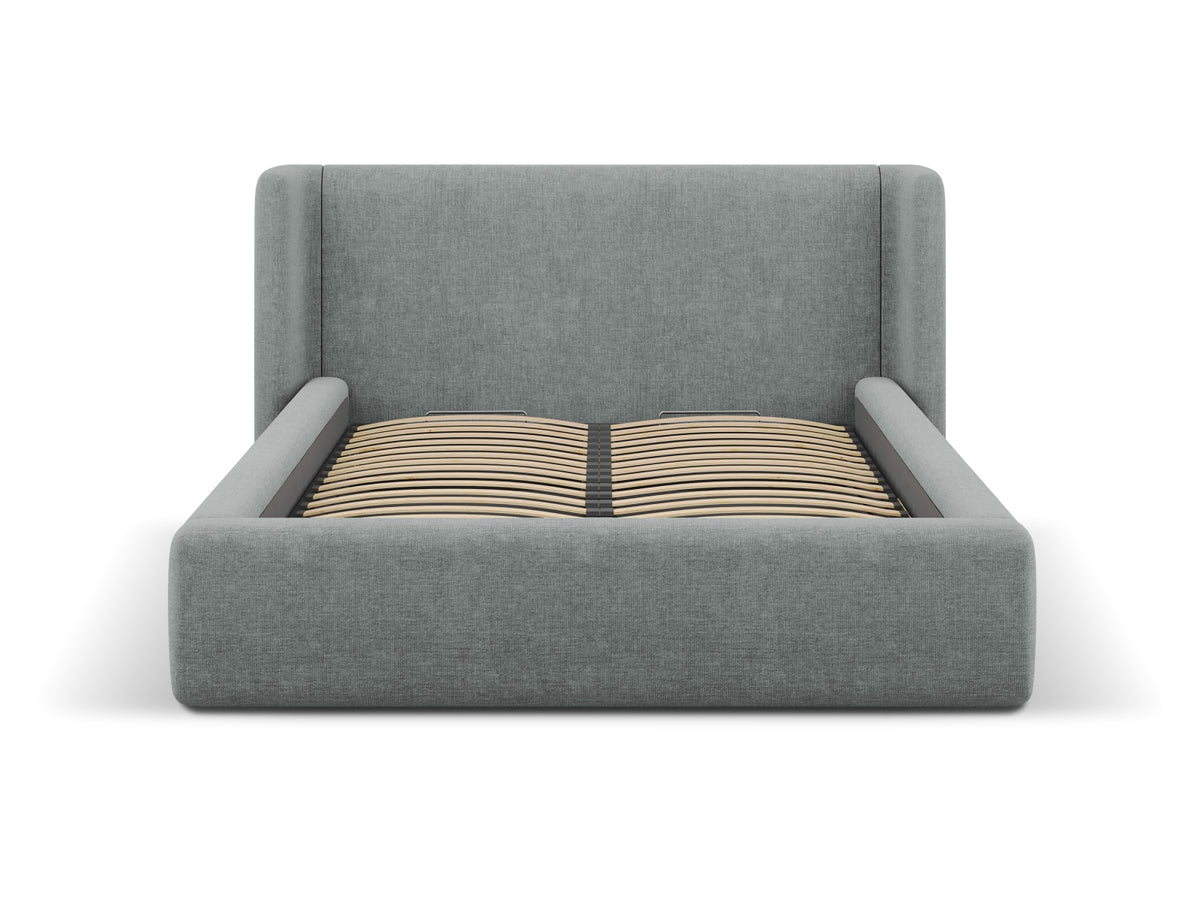 Jolene Bett mit Stauraum und Headboard 180cm in Dark Grey-Wind präsentiert im Onlineshop von KAQTU Design AG. Bett ist von Micadoni