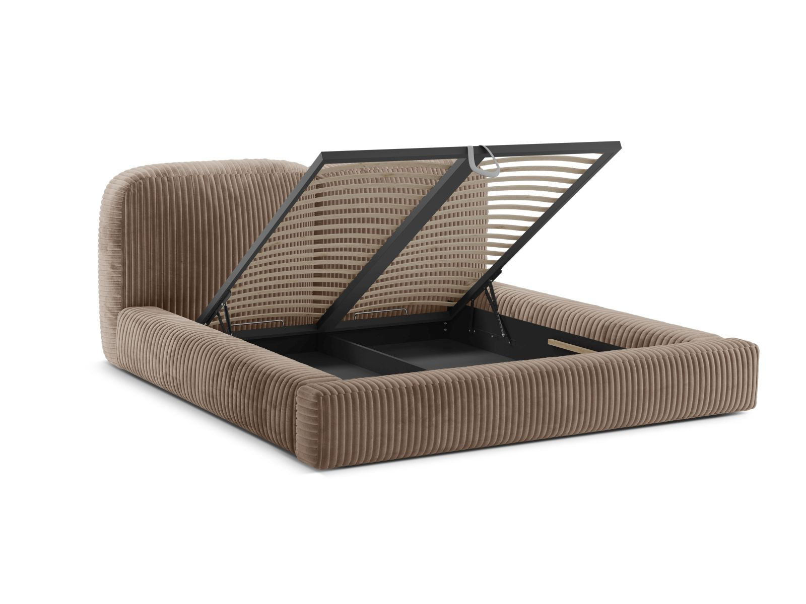 Stylisches Martina Bett mit 180 cm Breite, praktischem Stauraum und modernem Kopfteil in Acorn-Tilia für Ihr Schlafzimmer.
