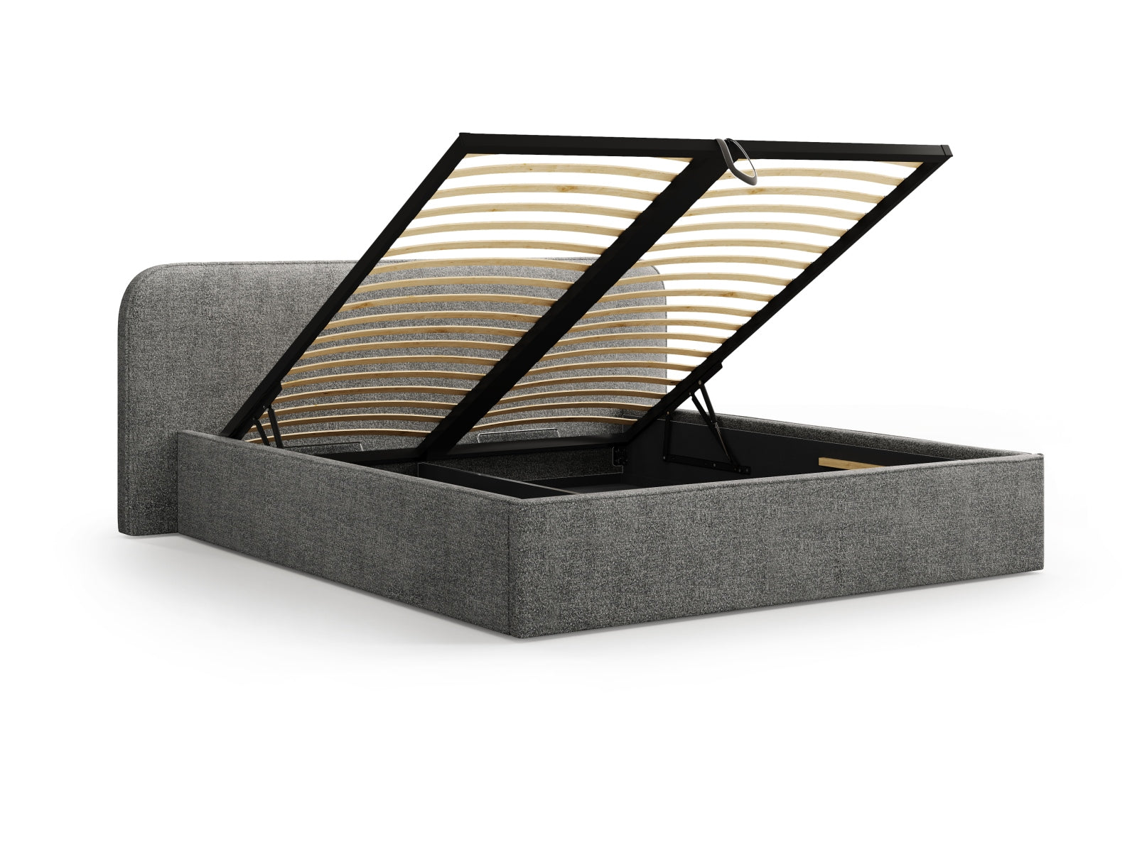 Erleben Sie das elegante Elizabeth Boucle Bett von Micadoni. Mit integriertem Stauraum und einem stilvollen Headboard – perfekt für Ihr modernes Schlafzimmer!