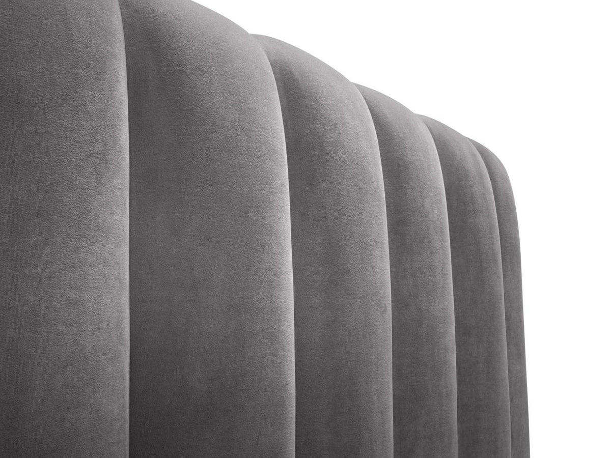 Kelp Bett mit Stauraum und Headboard 180cm in Grey-Bluvel präsentiert im Onlineshop von KAQTU Design AG. Bett ist von Micadoni